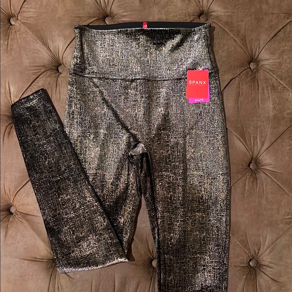 SPANX Metallic Textured Leggings